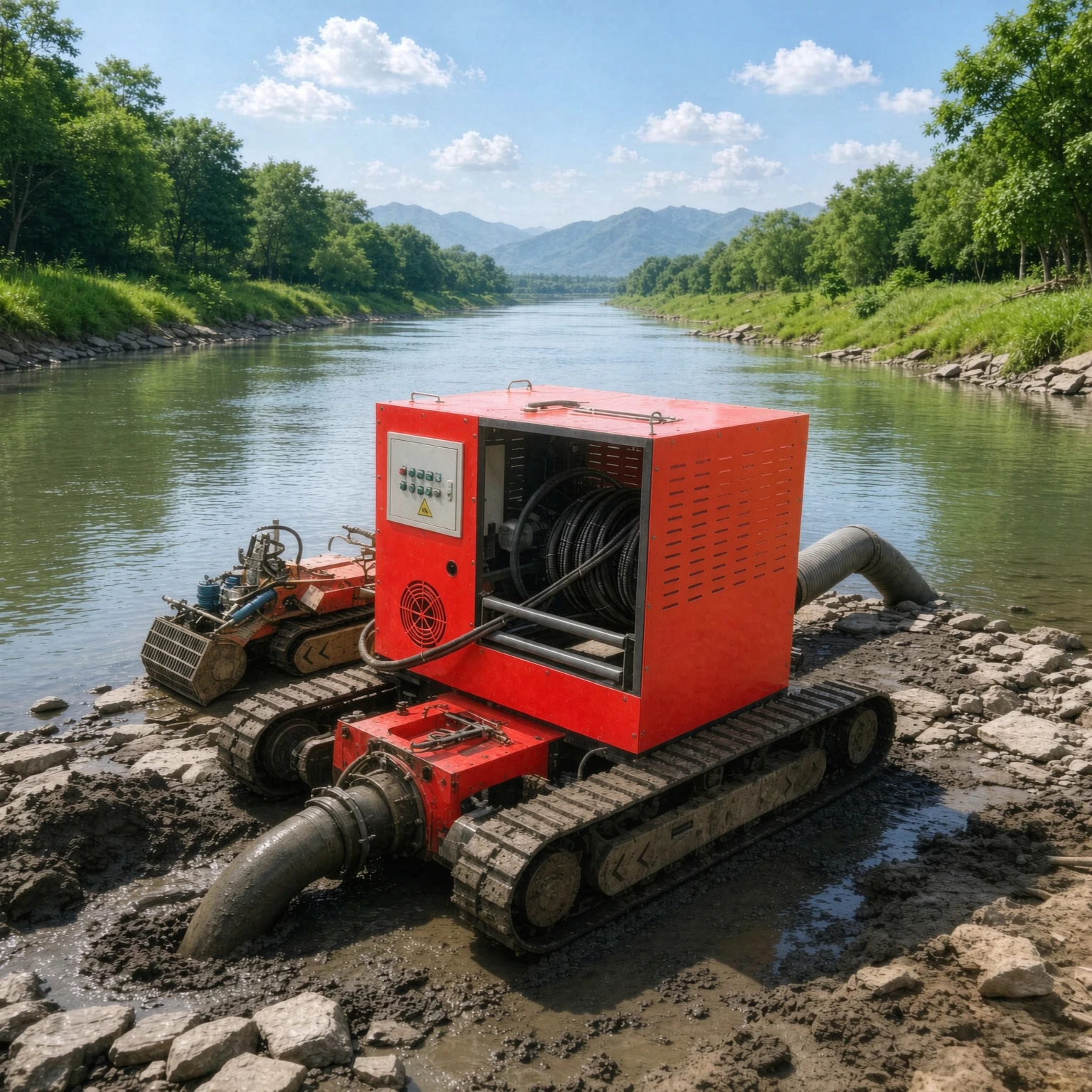 New Type Submersible Crawler Desilting Robot Labor‑Saving Underwater Dredging Machine for River Reservoir Aquaculture