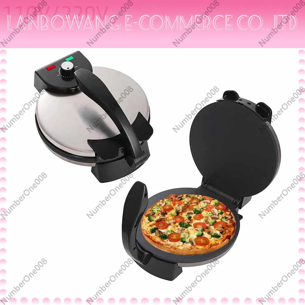 110V 7-in-1 Electric Crepe Pancake Pizza Maker Machine with Interchangeable Plates
