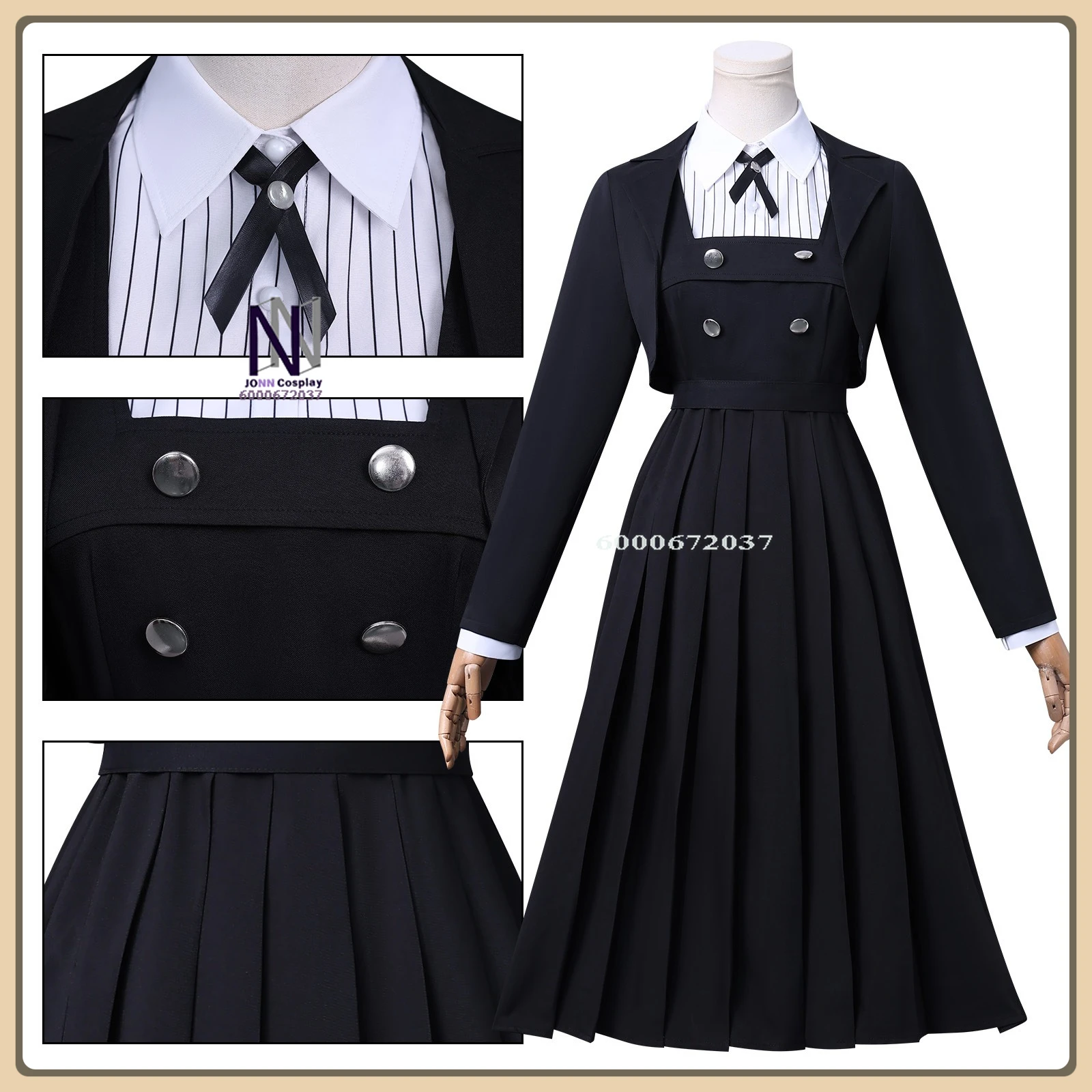 

Shiraya Tamaki Cosplay Costume (Cool Style) Black School Uniform+Leather Trim Full Set High Quality Anime Clothes (Female Adult)