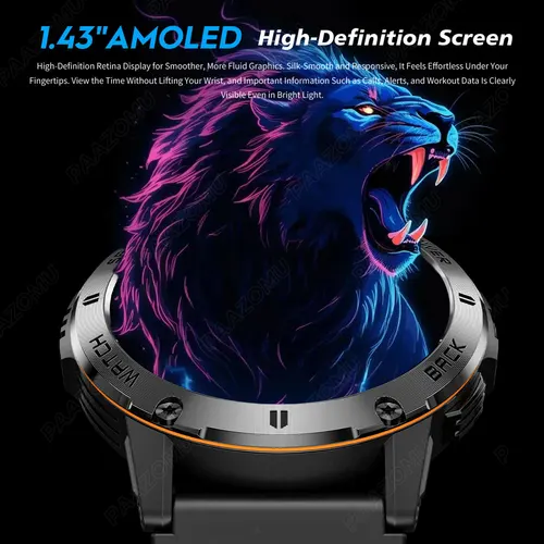 Imagen 2 del producto Nuevo Reloj Inteligente Deportivo para Triatlón con Linterna LED, Brújula, Comunicación Inalámbrica, Asistente de Voz con IA, Reloj Inteligente para Fitness al Aire Libre