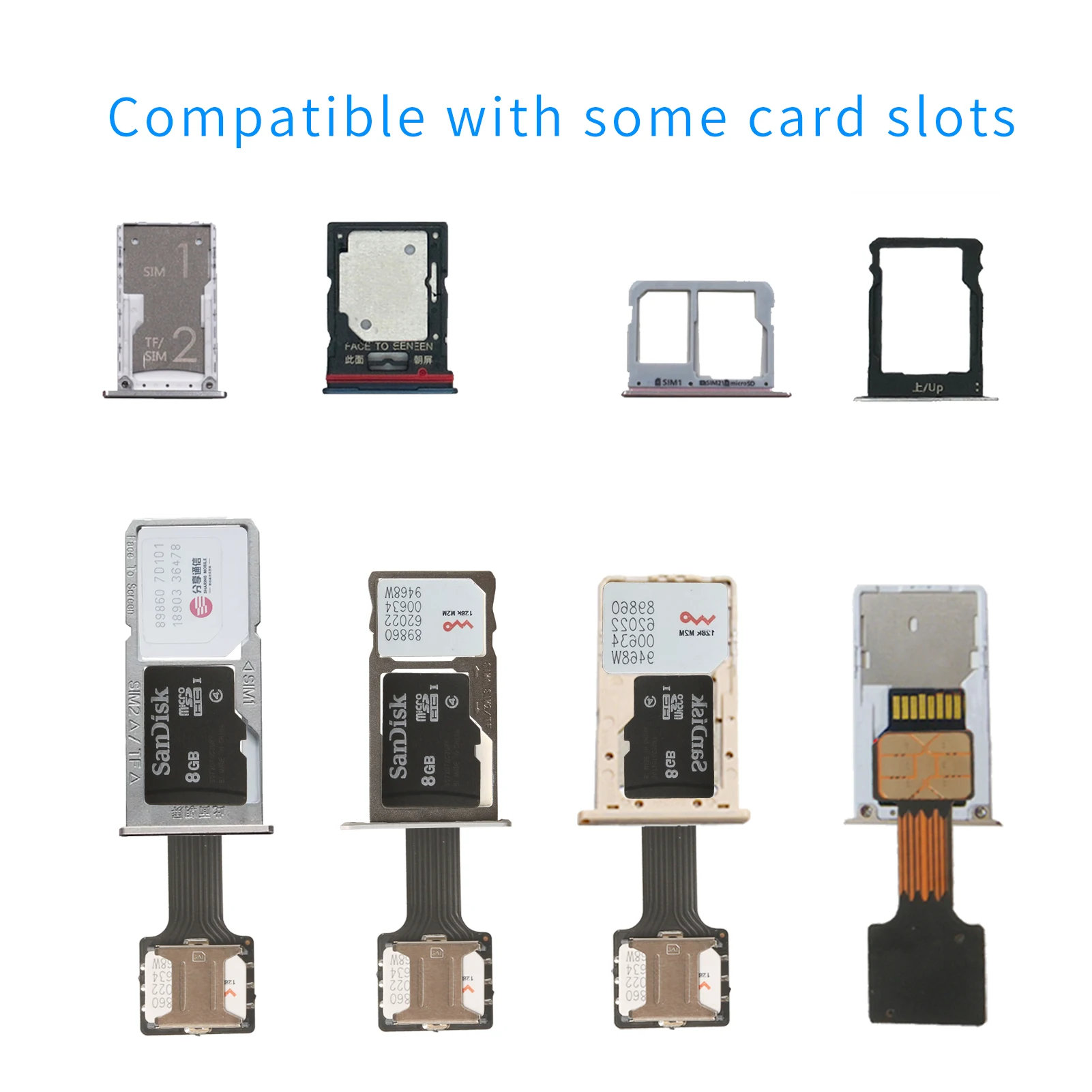 Adaptador de tarjeta Sim doble doble híbrido Adaptador de extensión Micro SD Sim para Xiaomi/Redmi para Samsung/Huawei