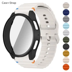 Original Silicone band+case for Samsung Galaxy Watch 7 FE 6 4 Classic 5 pro 44mm 40mm 43mm 47mm 45mm Bracelet Watch6 7 Strap