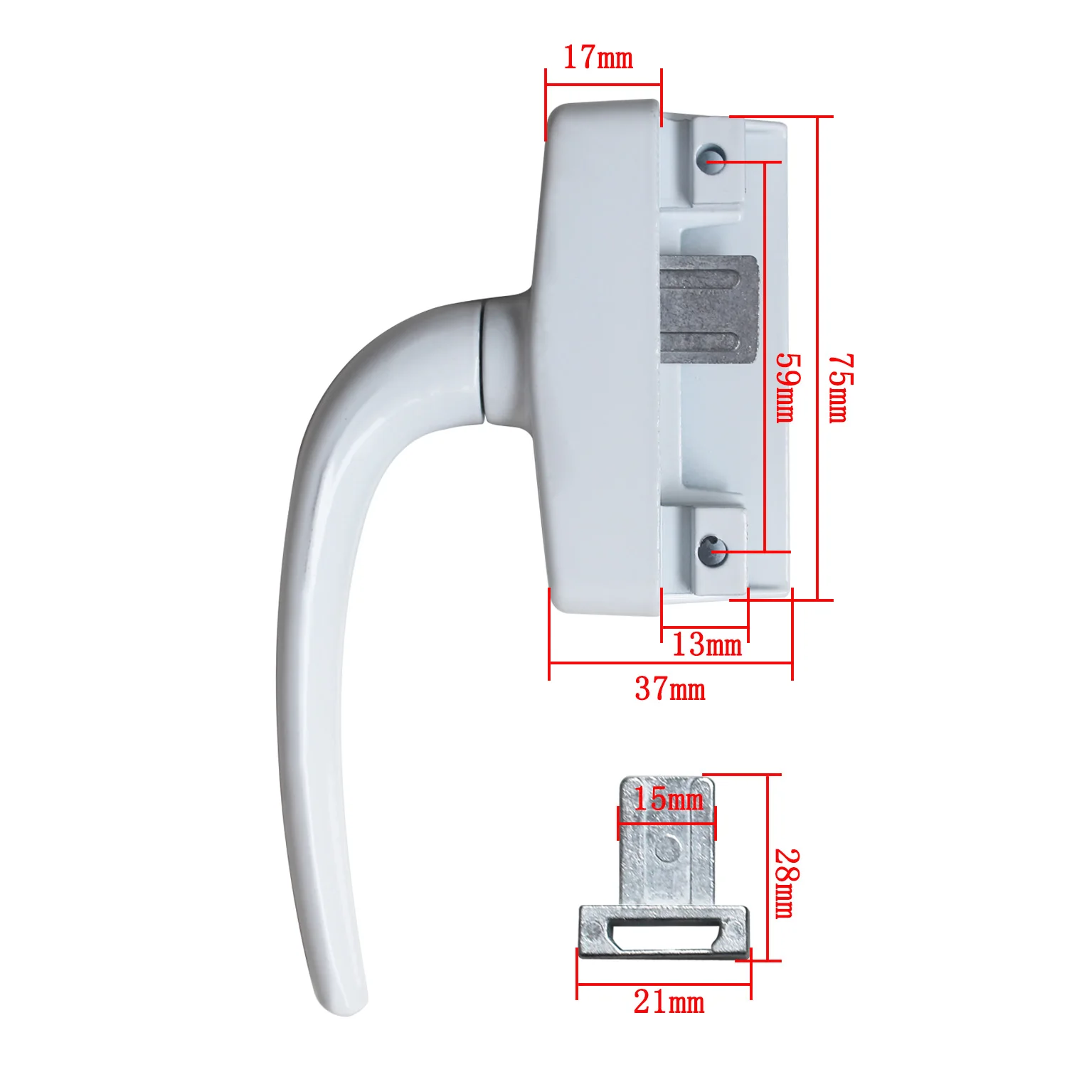 casement window handle replacement 1PC aluminum alloy Flat Open window handle for Exterior window glass handle Accessories