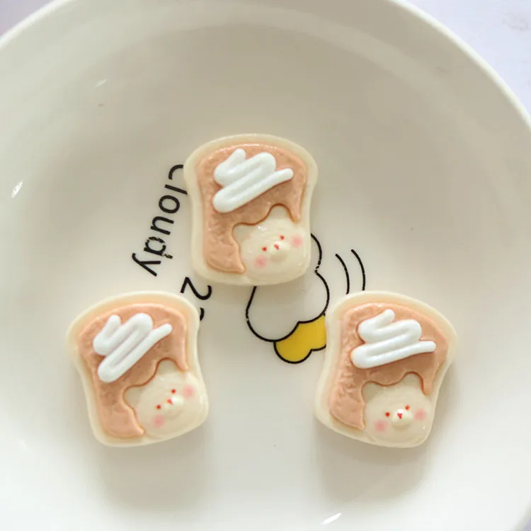10pcs Shiny Cat Biscuits Flat Back Charms for DIY Jewellery Making