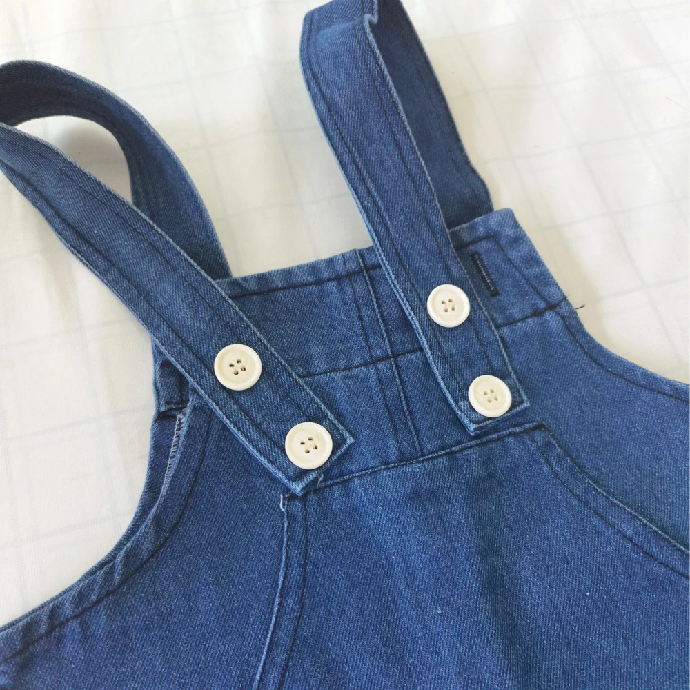 IENENS Girl Boy Denim Overalls Dungarees 2-6Y Solid Color Children Jeans Long Pants Kids Jumpsuit Clothes Clothing Baby Trousers