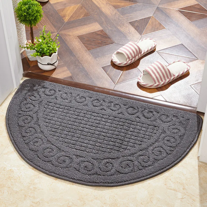 Einfarbig Retro Semi-rund Staub Entfernung Tür Matte Hause Haushalt Bad Nicht-slip Boden Teppich – Detail 8