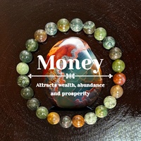 1pc/Eternal Stone Bracelet 8mm  Stone Indian Agate made Beaded Bracelet Attracts Wealth and Prosperity Jewelry Gift for Family