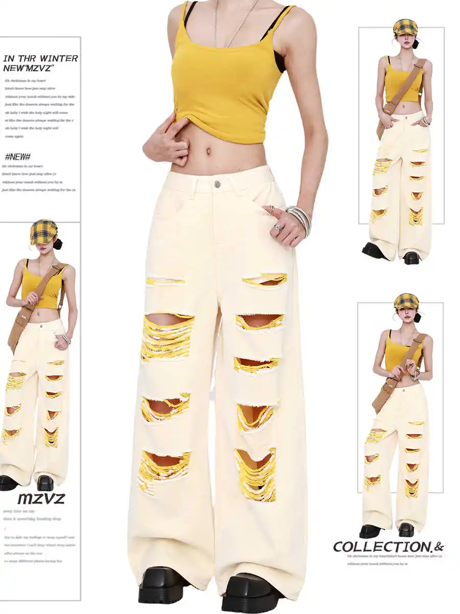 

Women's Y2k Baggy Jeans Harajuku Vintage Rhinestone Denim Trousers Japanese 2000s Style Oversize Wide Jeans Long Pants Clothes