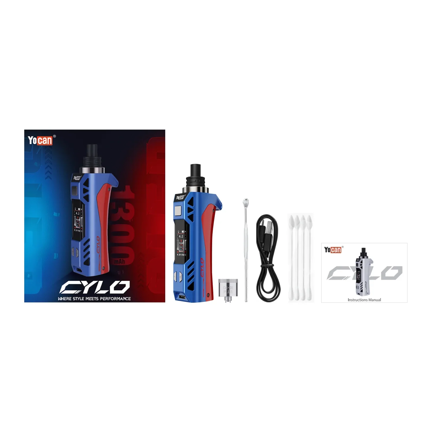 الأصلي YOCAN Cylo المرذاذ 1300mAh بطارية الجهد المتغير 2 فولت-4.2 فولت 510 الموضوع C4-DE زائد السيراميك لفائف التدفئة vape E-Cig #6