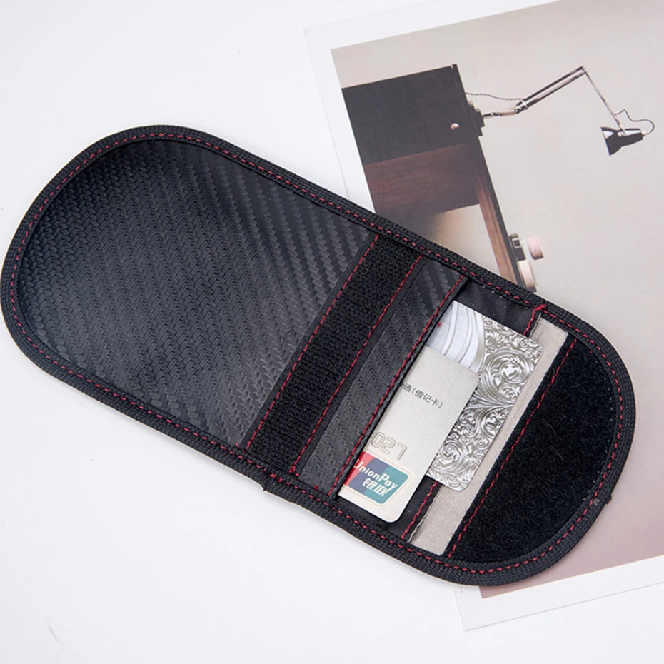 Car Key Signal Blocker Case Faraday Cage Fob Pouch Keyless Rfid Blocking Bag Car Accessories