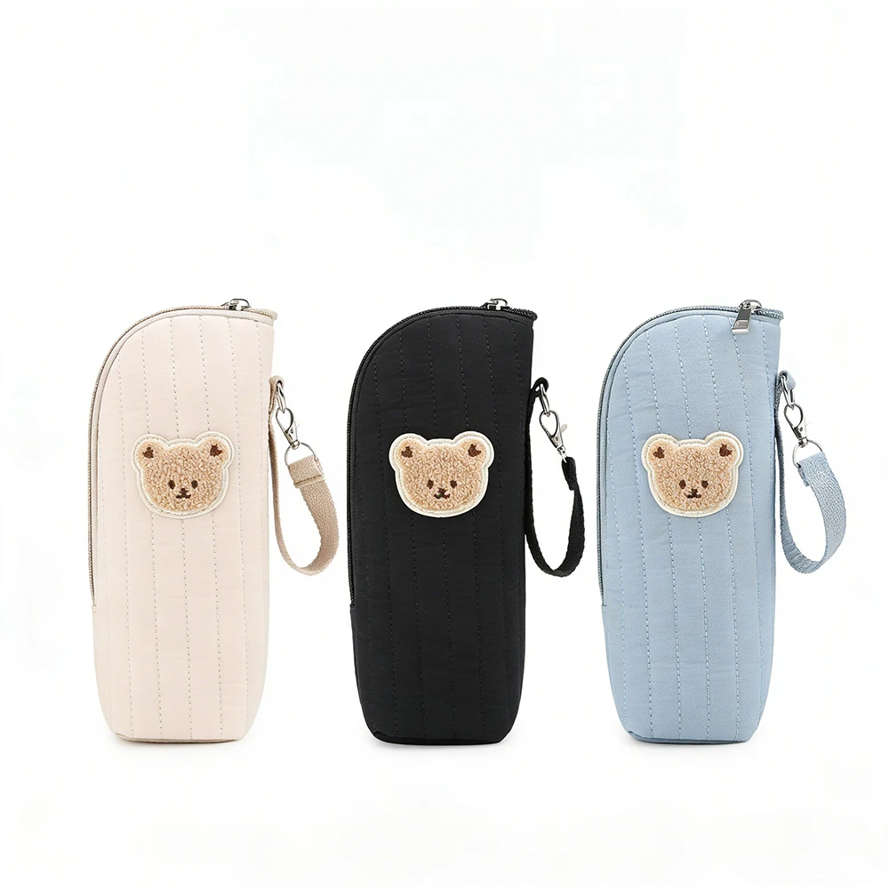 

Cotton Baby Bottle Warmer Bag with Aluminum Foil Insulation Portable Infant Feeding Bottle Outing Baby Stroller Hanging Bag