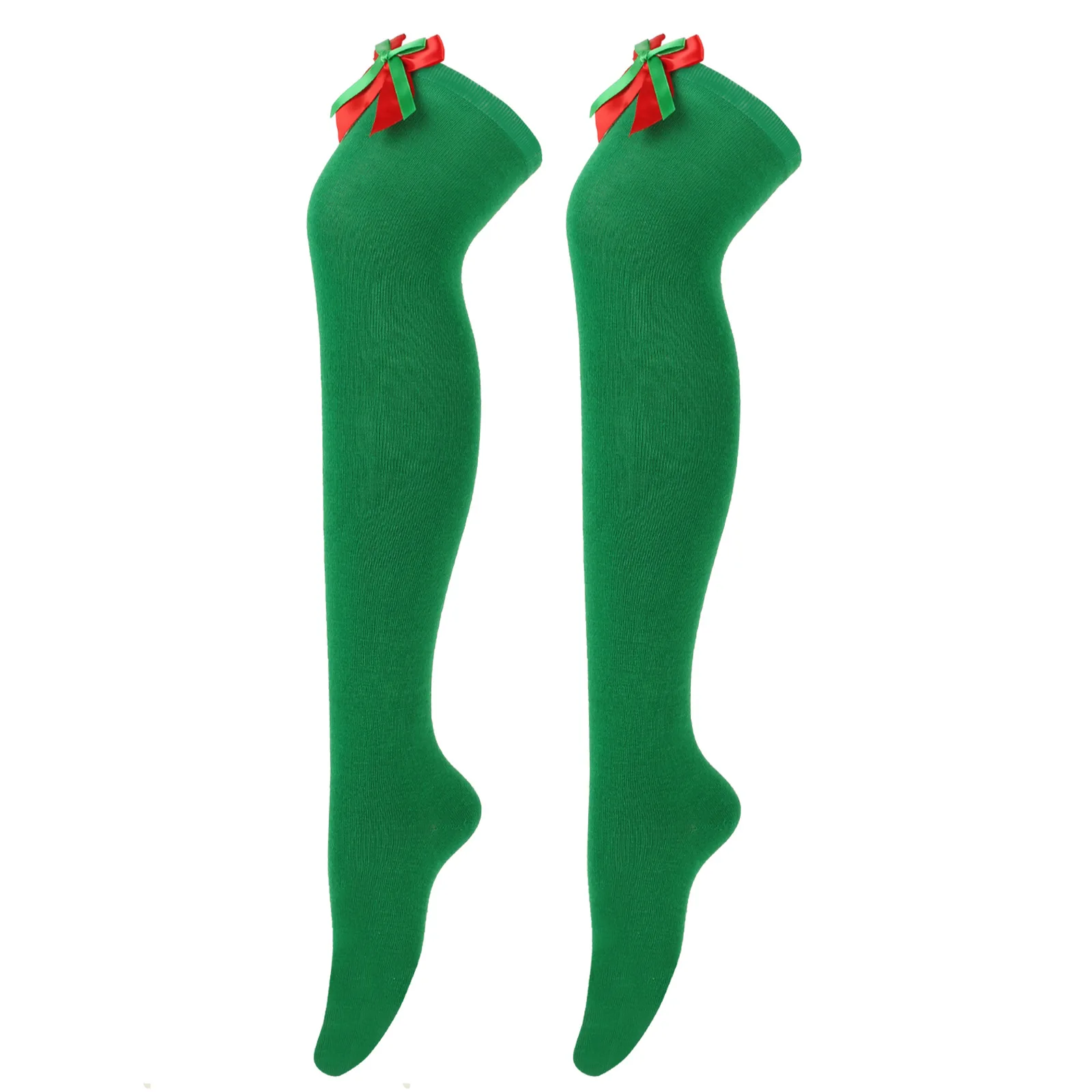 Hoge kerstkousen, 1 paar gestreepte kerstkousen, overknee-kousen voor