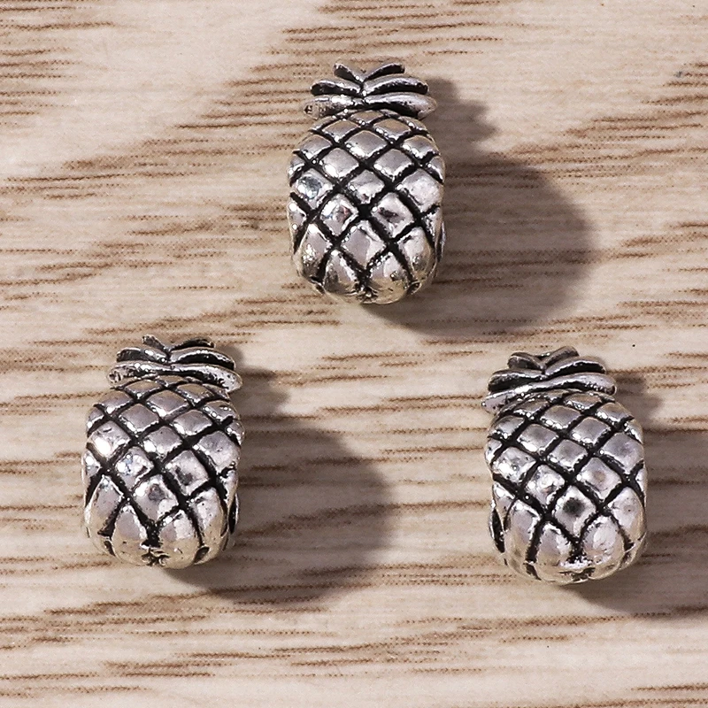 Tusember 30 Stück 6*11mm Legierungs-Ananas-Abstandsperlen für DIY Sterling Armband, handgefertigte Schmuckherstellung, Zubehör – Detail 3