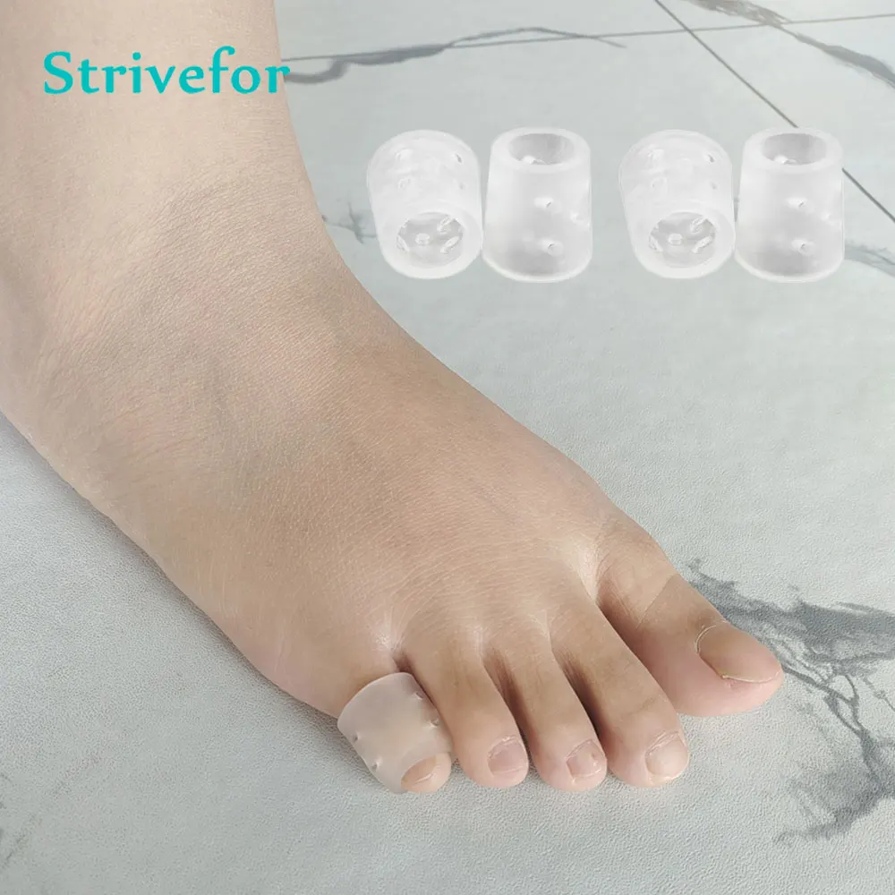

4pcs XS Transparent Breathable Little Toe Protector Foot Care Tools Silicone Gel Toe Tube For Sore Bunion Hammer Toe Corrector