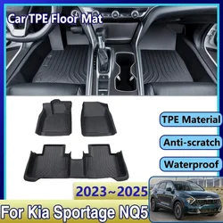 Car Rear Floor Mats For Kia Sportage NQ5 LWB 2023~2025 TPE Waterproof Leather Mud Carpet Foot Pad Full Tappeto Auto Accessories