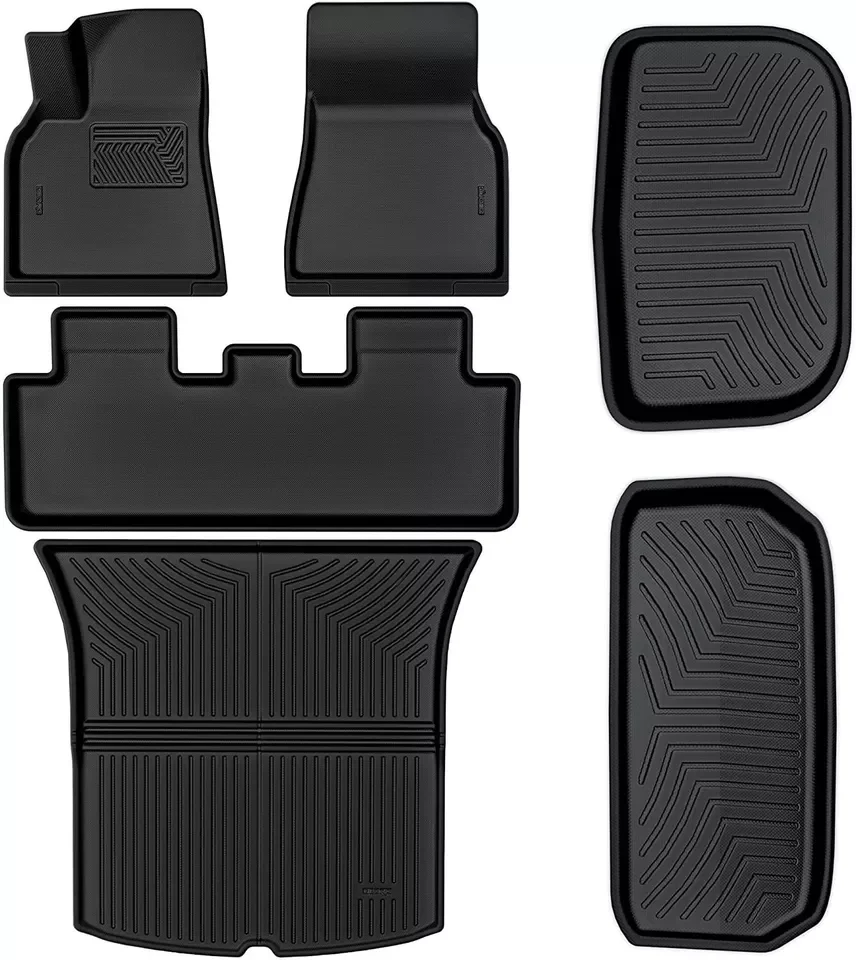 OEDRO Floor Mats Set for 2020-2024 Tesla Model Y 5-Seat XPE Cargo Liner All Weather