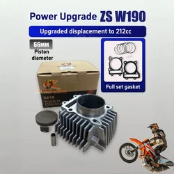 ZongShen ZS 212 cc Big Bore Engine Cylinder Kits With Piston+Gasket Special Upgrade For ZS190 W190 2 Valve Pit Dirt Bike Parts