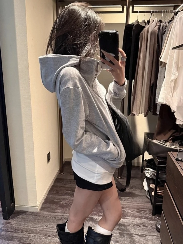 Esthetische Vintage Kapmantel Vrouwen Y2K Harajuku Mode Luipaard Gedrukt Losse Hoodies High Street Harajuku Casual Kleding