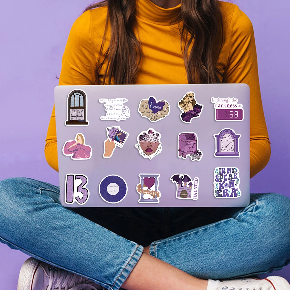 50PCS Purple Scrapbook Stickers DIY Diary Laptop Luggage Skateboard Graffiti Decal Fun Stylish Classic Toys