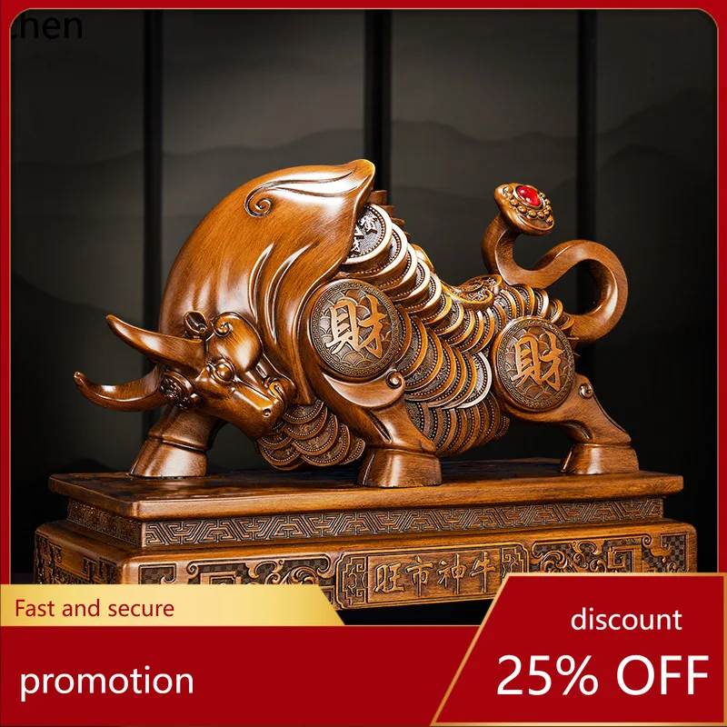 

CZ Divine Ox Ornament Entryway, Study, Boss's Office Decoration, Housewarming and Opening Ceremony Gift