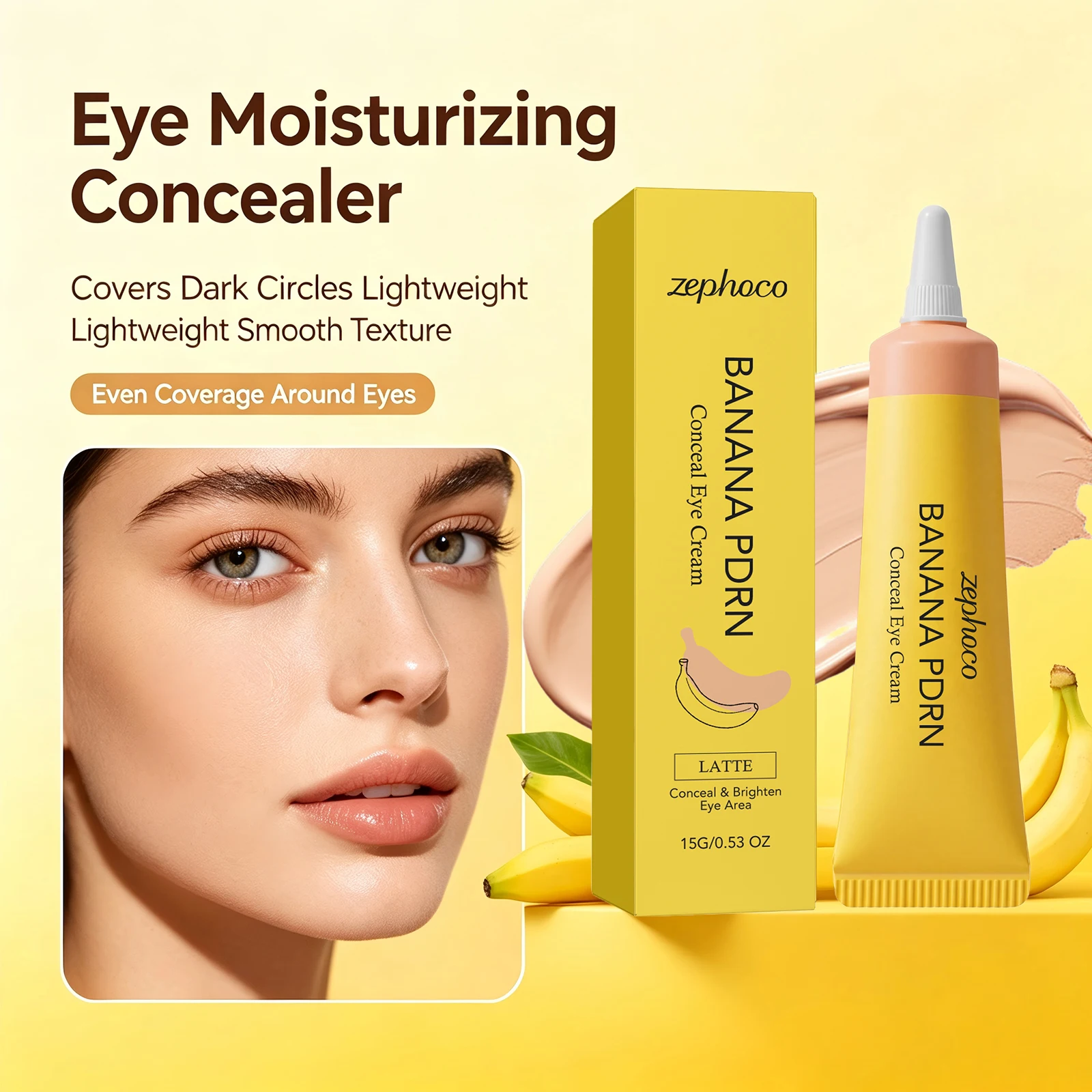 PDRN Under‑eye Concealer Cream Coverage Hide Dark Circles Refresh Dull Eye Skin Even Tone Eye Base Makeup Cosmetics 3 Colors
