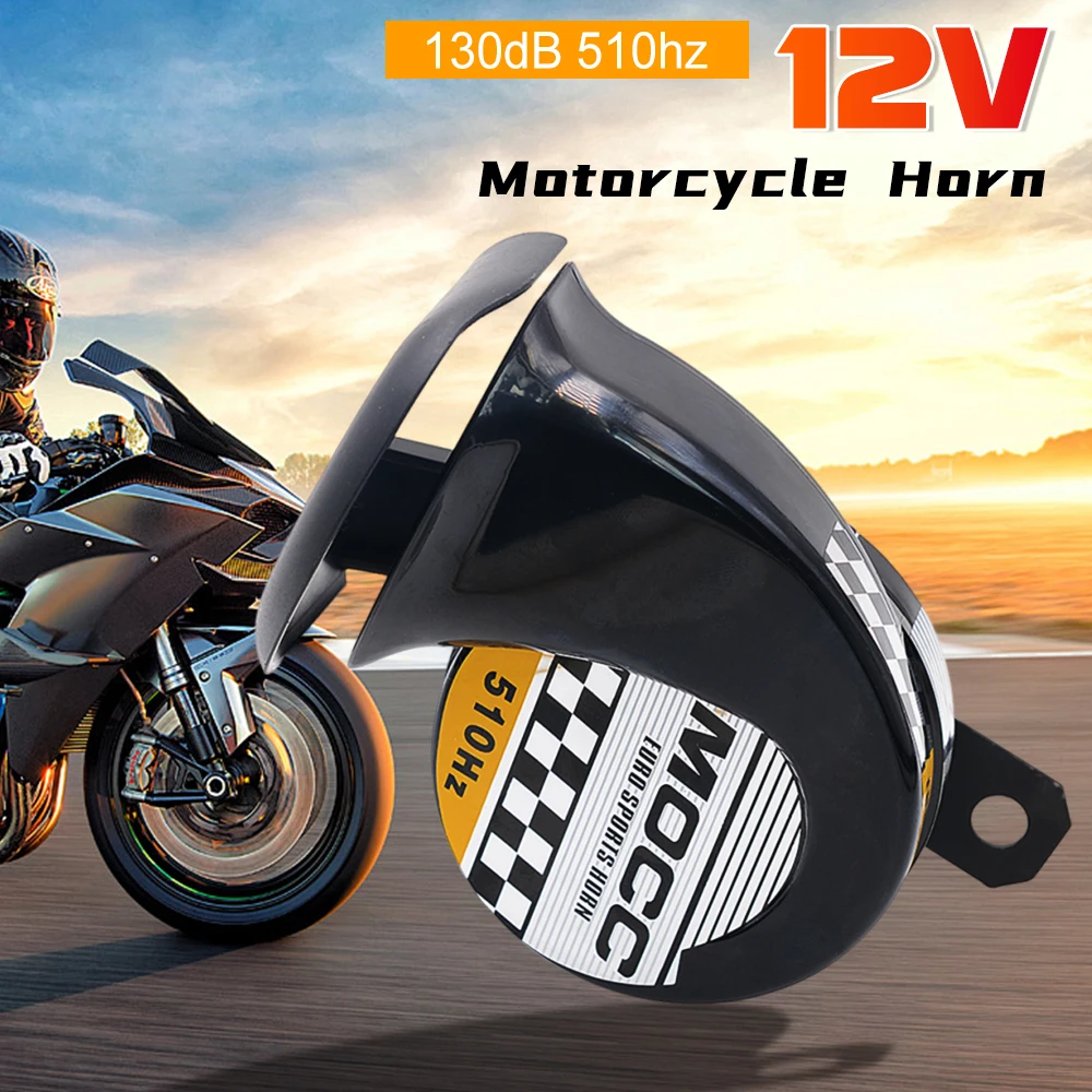 1-3pcs Motorcycle Car Snail Horn 12V 130dB Loud Electric Warning Horn 510Hz Universal Fit for Scooter Truck Auto Accessories