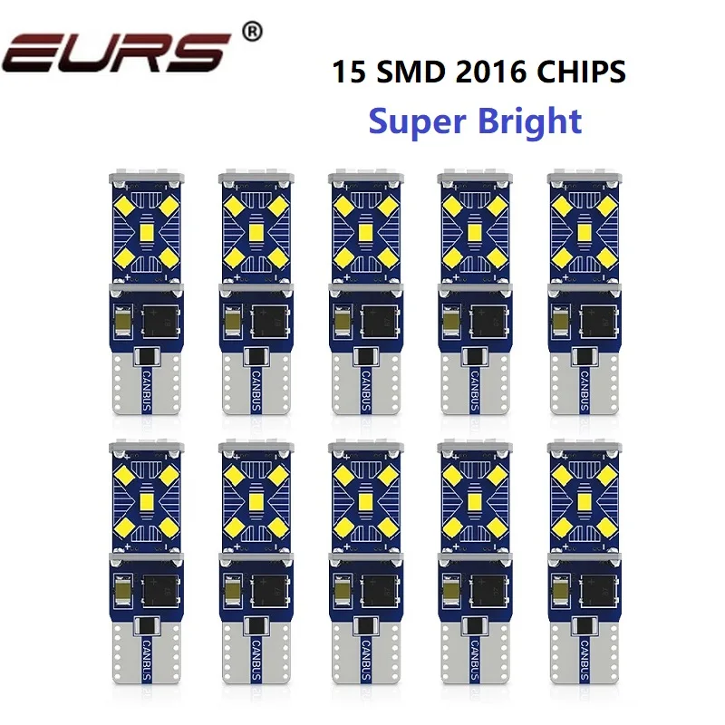 10/2PCS T10 W5W Canbus LED Bulbs 2016 15 SMD Clearance Light Auto Wedge Side Turn Parking Lamps No Error Super Bright 12V-24V