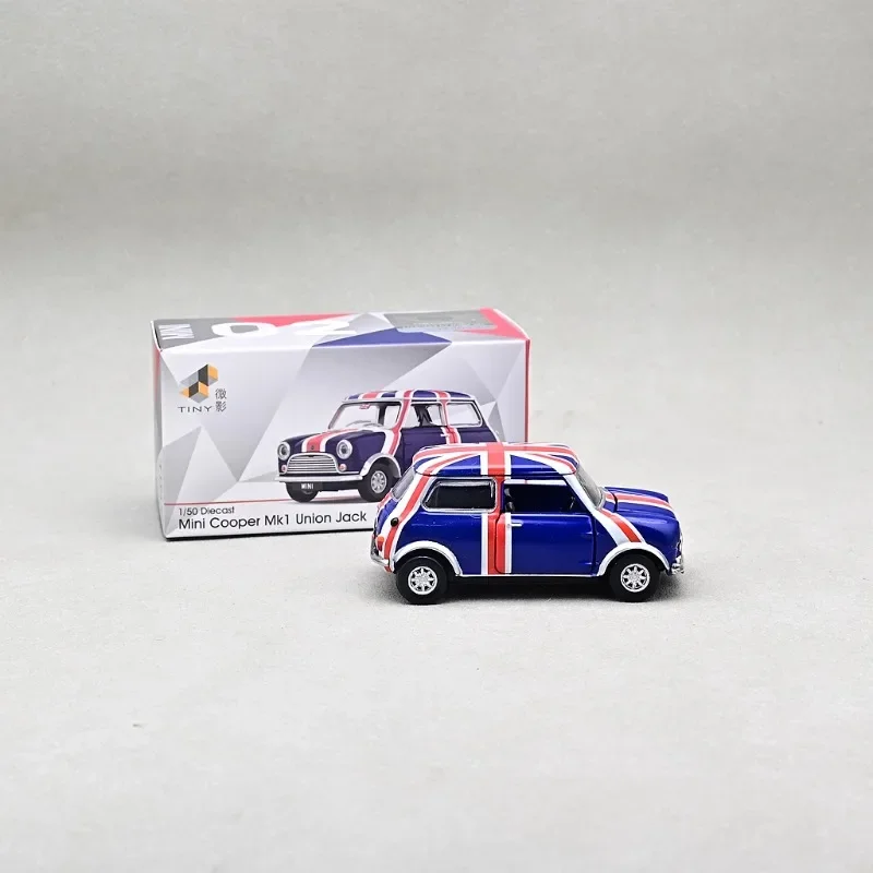 Tiny 1/50 Mini Cooper Mk1 Union Jack Alloy Toy Motor Vehicle Diecast Metal Model Gifts