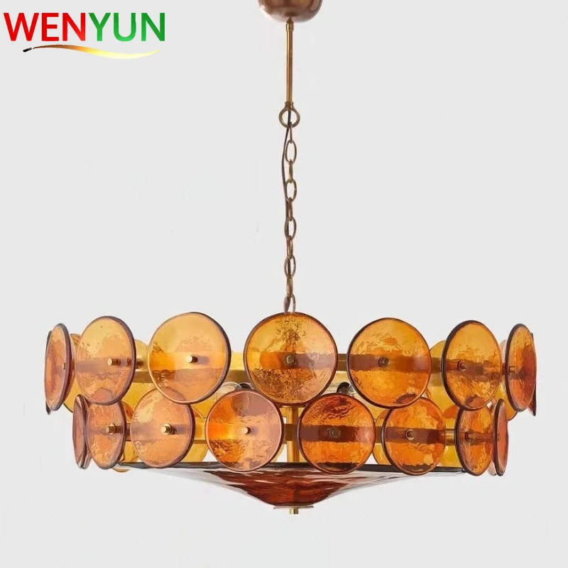 

2026 French Designer Pendant Light Restaurant Lamp Study Living Room Colored Glass Pendant Light Luxury Postmodern Lighting