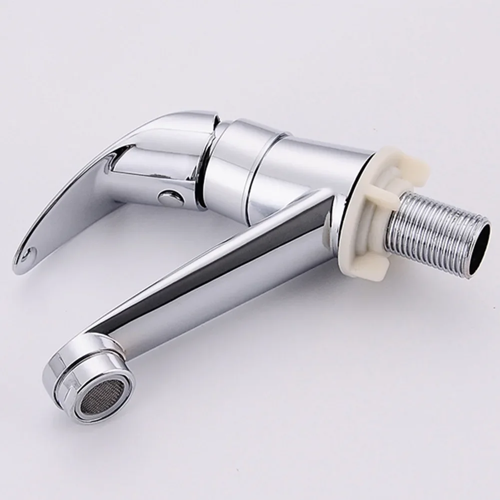 Chrome Single Handle Hole Faucet Bathroom Basin Single Cold Sink Water Tap Kitchen Deck Mount Faucets Bath Tap Hardware