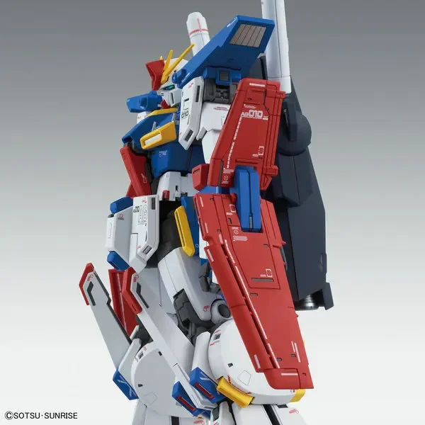 Bandai Original Anime Figura Modelo Brinquedos, MG 1: 100, MSZ-010S Enhanced ZZ Gundam Ver Ka Coleção de Ação, Boneca de Montagem em PVC, Em estoque