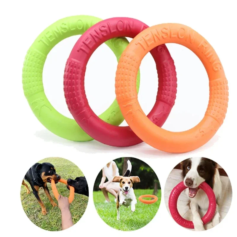 Dog Toys Pet Flying Disk Training Ring Puller Anti-Bite Floating Interactive Supplies Dog Toys Aggressive Chewing