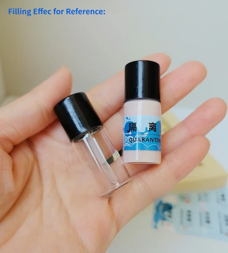 Großhandel 4ml Mini-Glasflasche Leere Flüssig-Foundation Probenflasche Nachfüllbare Reiseflasche für Concealer Flacher Stick – Detail 1