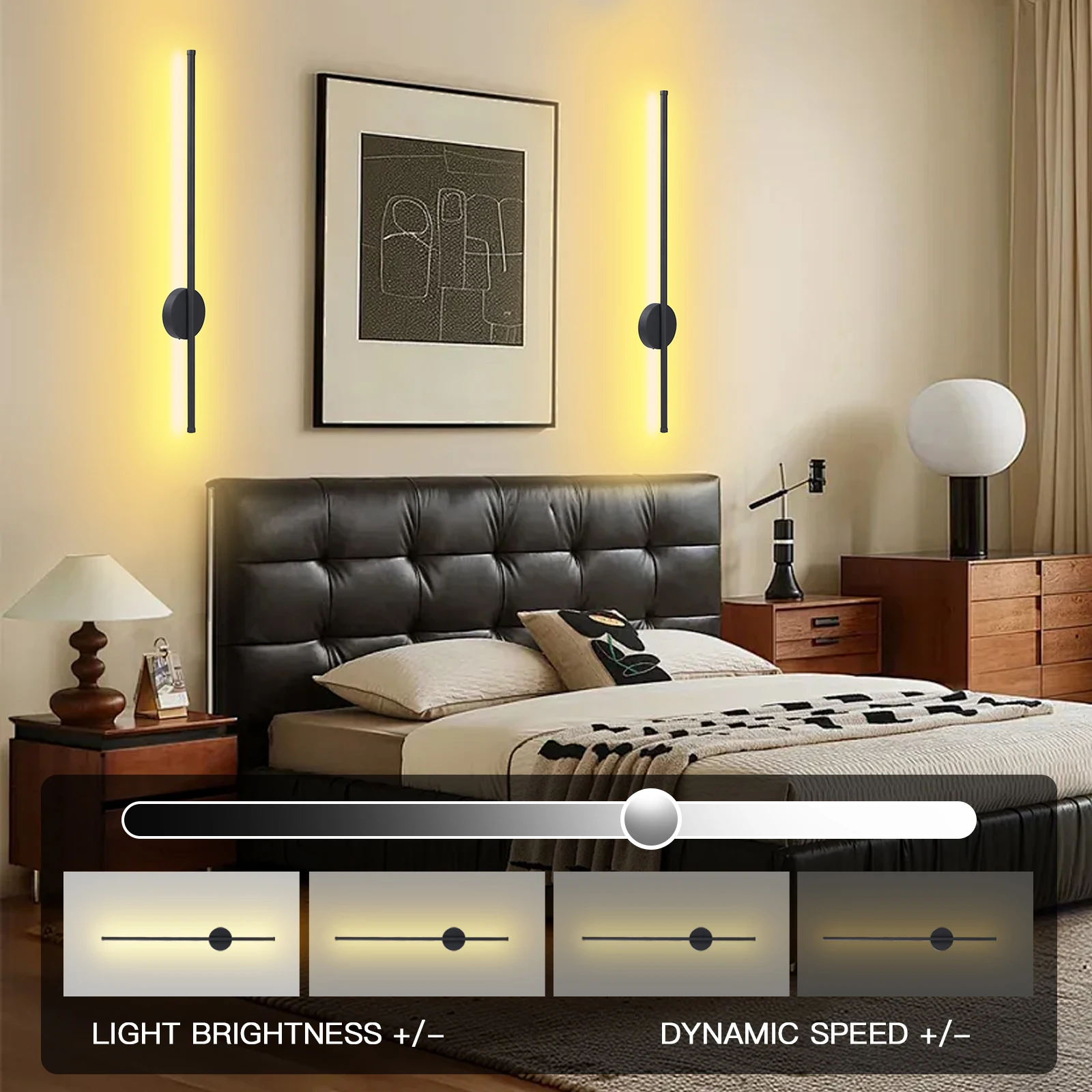 Long Strip Line Background Wall Lighting Bedside Bedroom Nordic Lighting Fixtures Decor for Living Sofa Master Wall Corridor