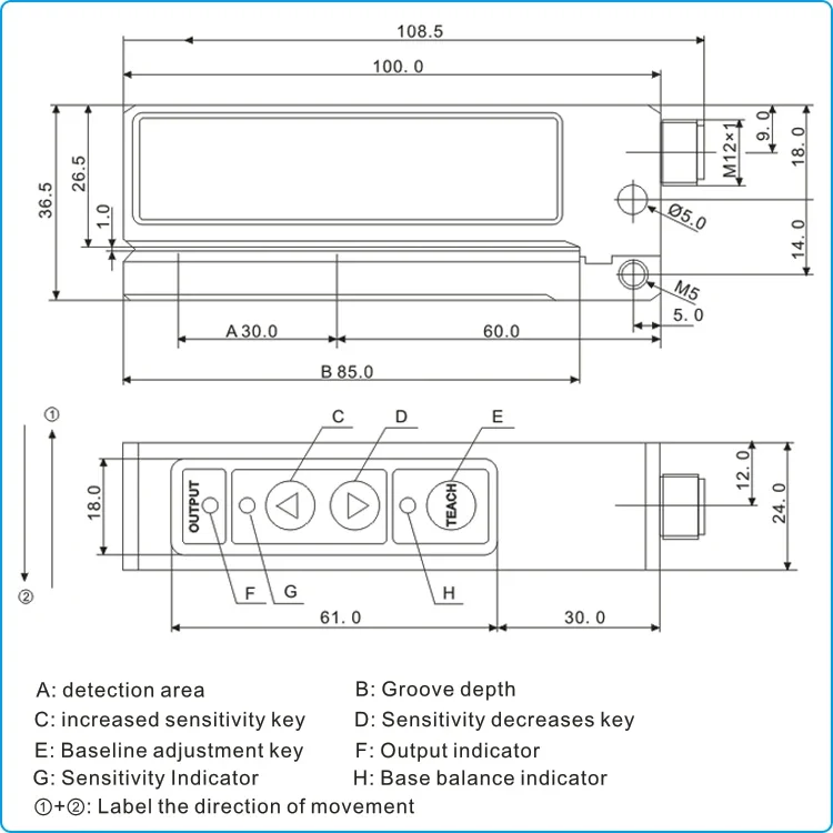 2026 New F&C Fork‑Type Capacitive Label Sensor NPN PNP Dual Output For Transparent Paper Non‑Metallic Labels