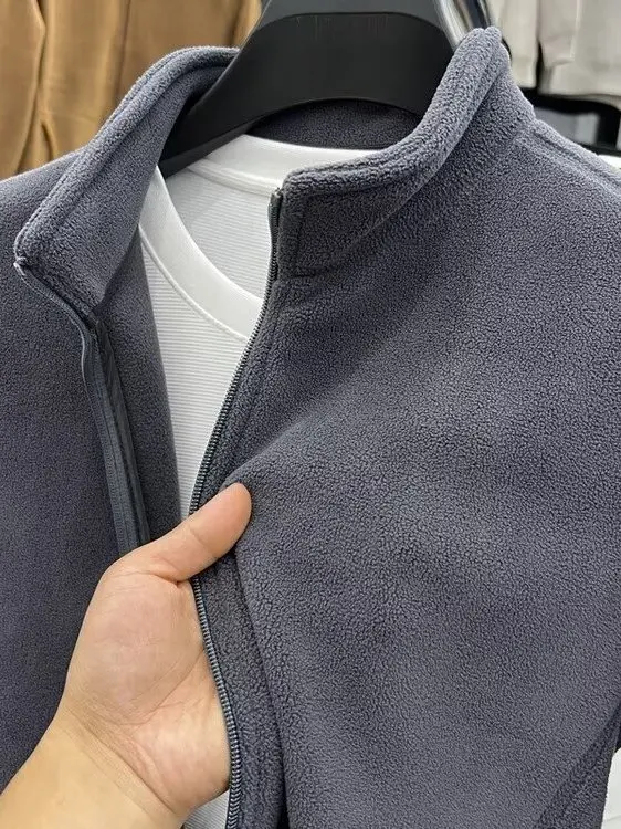 

Double-Sided Fce Jaet Men's Spring Autumn 2025 New Open Cardigan Sweatirt Thiened Jaet Top Autumn Winter Sle