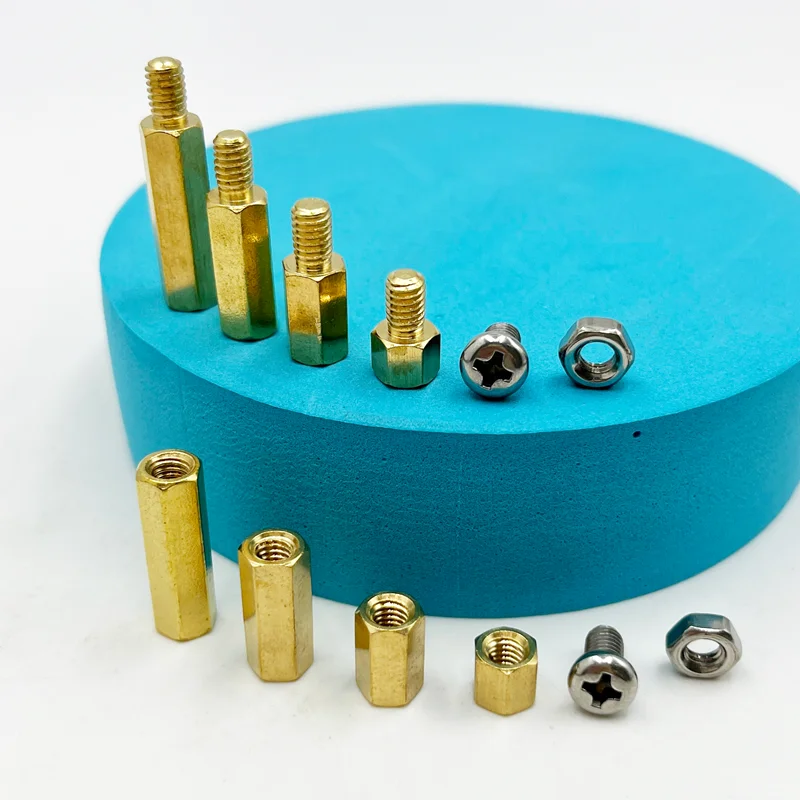 120-240pcs/set M2 M2.5 M3 M4 Brass Male Female Standoff Spacer with Pan Head Screw Nut pcb motherboard Knurled Standoff Spacer