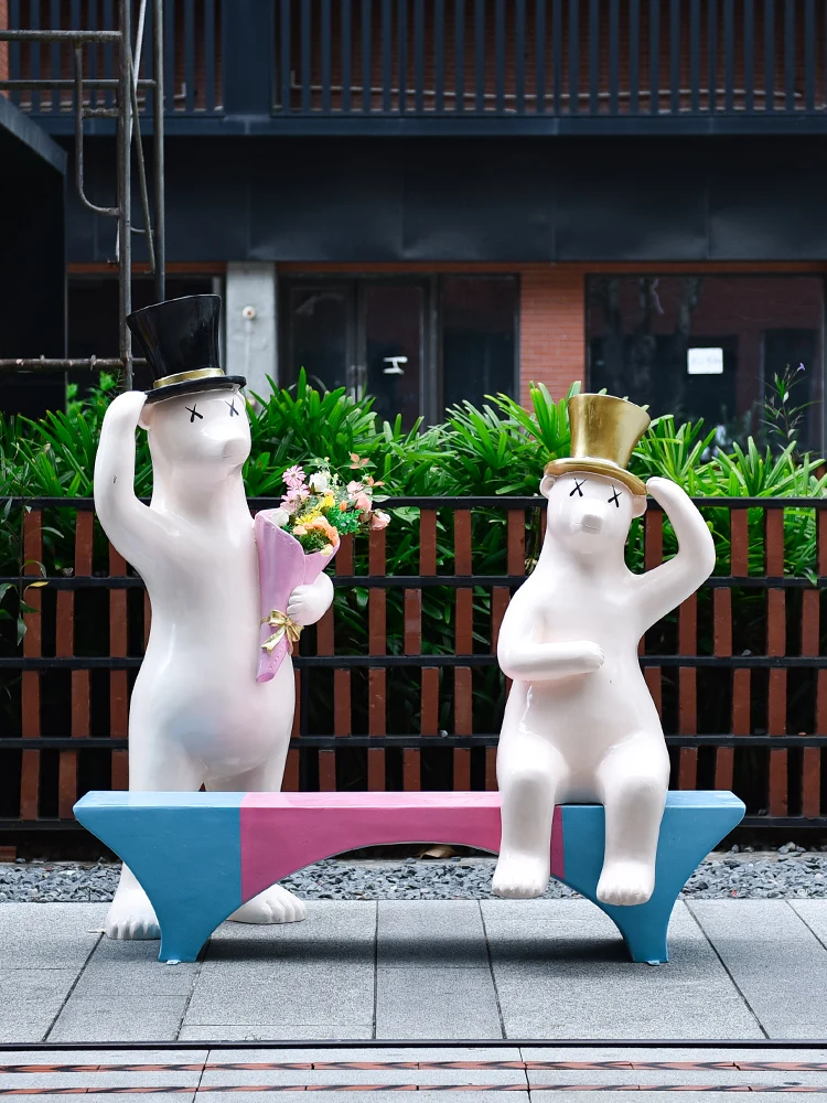 

Artificial Animal Seat Decoration Garden Park Lawn Sales Department Sculpture Floor Garden Decoration outdoor desk decoration