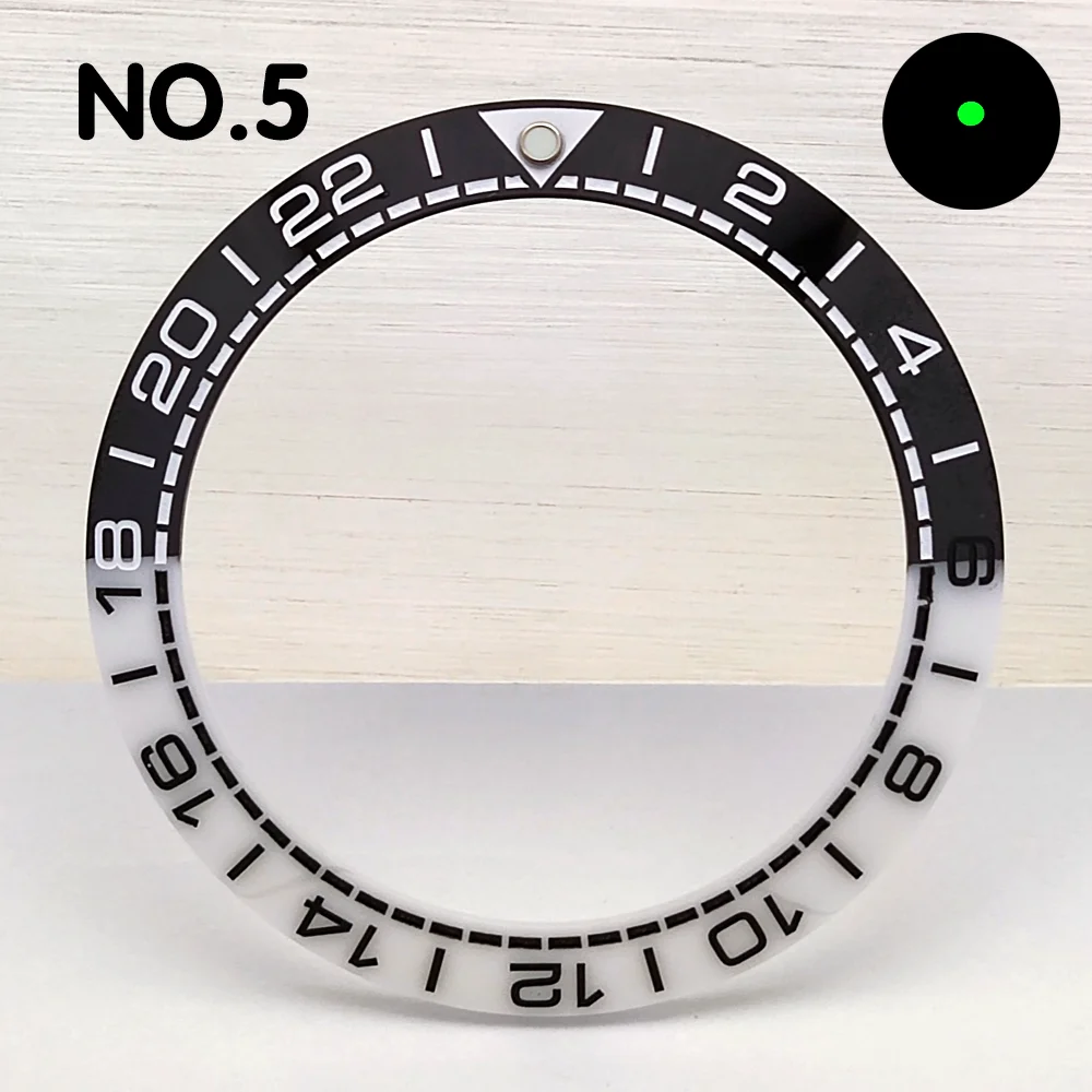 41mm Bezel Sloping Ceramic Bezel Luminous Bezel Fits 43mm Watch Case Parts Replacement Parts High Quality Watch Bezel