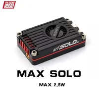 RUSH TANK MAX SOLO 5.8GHz 2.5W High Power 48CH VTX Video Transmitter Cooling Fan with CNC shell For RC FPV Long Range Fixed-wing