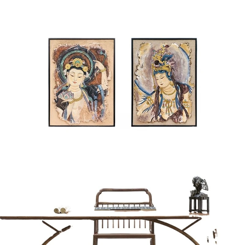 Pure handmade clay prints, museum merchandise living room decorative paintings hanging paintings