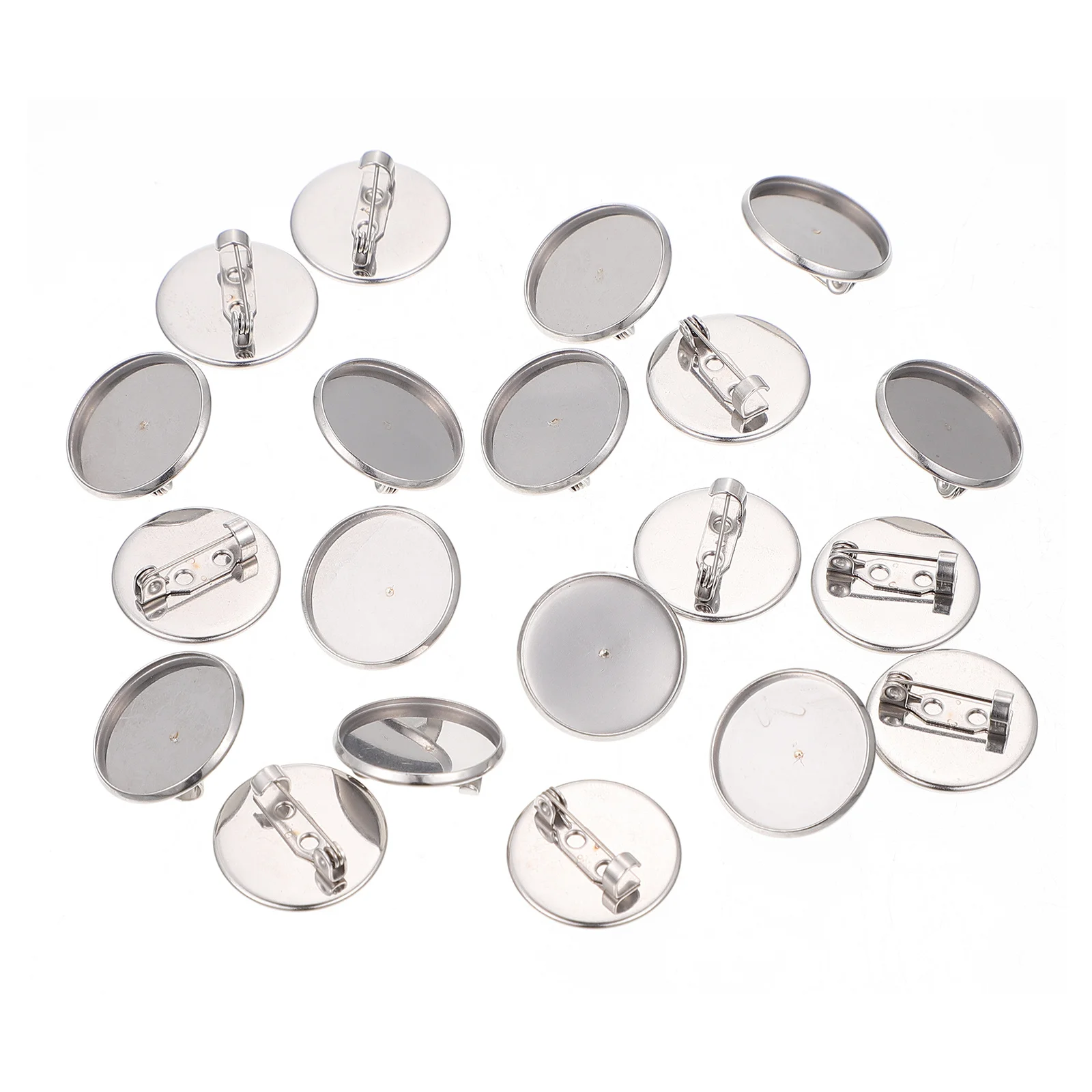 20 قطعة بروش قواعد بروش فارغة مستديرة لتقوم بها بنفسك دبابيس ذاتية الصنع دبوس ظهور مستلزمات صناعة المجوهرات شارة صواني صواني السلامة دبوس الصدر #6