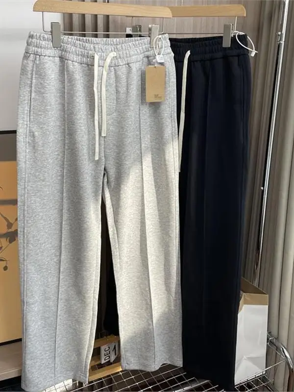 

Men's Straight Leg Casual Pants Spring Season Simple Color Drapey Fit Sli Versatile Comfortable Health Fabric