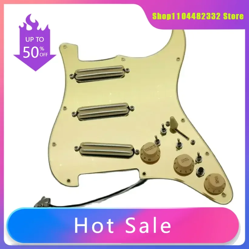 Guitar Pickup Humbucker Fully Loaded Pickguard with Multifunctional Push-Pull Single Cut Switch for Electric Guitar