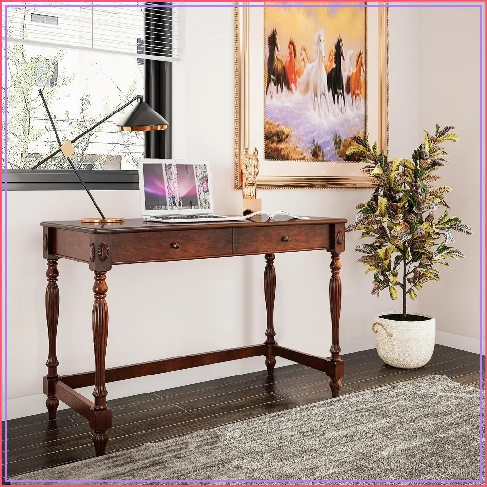 Wood Computer Writing Desk with 2 Drawers 46.1
