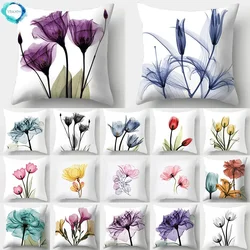 watercolor flower Pattern Decorative Cushions Pillowcase Polyester Cushion Cover Throw Pillow Sofa Decoration Pillowcover 40918