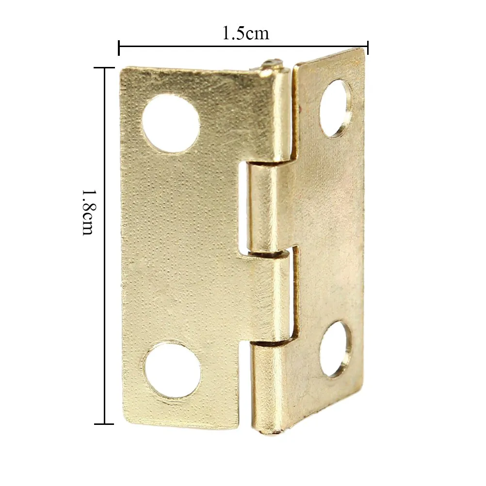 30Pcs Steel Mini Golden Hinges 18x15mm Perfect for Jewelry Box Repair Cabinet Drawer Storage Steel Hinges Drawer Hinge
