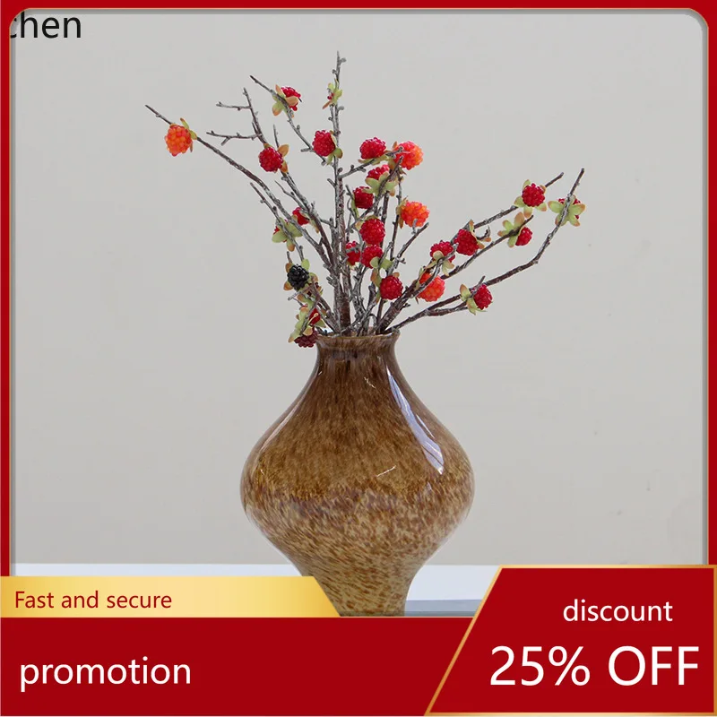 

Zml vase living room dining table entrance dried flower decoration antique tea room ornaments