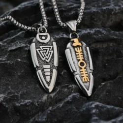 Viking Odin's Spear Gunnier Titanium Steel Men's Personalized Pendant Necklace Stainless Steel Festival Gift Jewelry