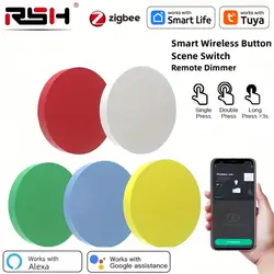 ZigBee Button Scene Switch Intelligent Linkage Smart Switch Battery Powered Automation Zigbee Device Tuya Smart Life APP Control